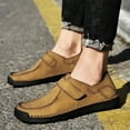 thumbnail image 5 of Men's Casual Leather Loafers Comfortable Soft Lightweight Driving Walking Dress Shoes Fashion Slip-On Handmade Flats Yellow 7.5 US, 5 of 7