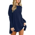 thumbnail image 4 of MPWEGNP Oversized T Shirts for Women Tunic Tops to Wear with Leggings Long Sleeve Fall Sweaters Dressy Tops Navy XL, 4 of 7