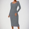 thumbnail image 3 of Women Jacquard Knit Dresses Casual Long Sleeve Fall Winter Sweater Dress Soft Stretch Bodycon Midi Dress Dressed for Summer Womens Fall Dresses Casual Juniors Casual Dresses Long Casual Dress for, 3 of 8