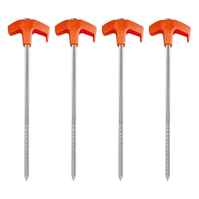 4 estacas atornilladas para tienda de campaña, estacas de tierra, clavijas hexagonales, estacas para tienda de campaña perforables para toldos