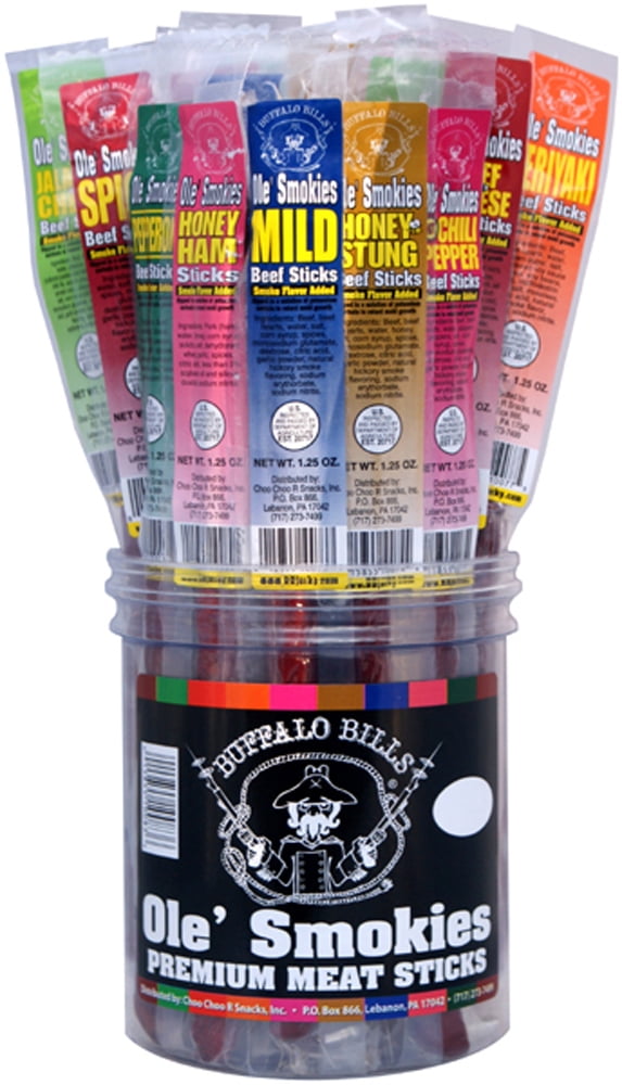 Buffalo Bills 1.25oz Mixed Individually Wrapped 9' Ole' Smokies (30 assorted meat sticks per tub)