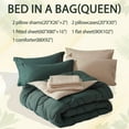 thumbnail image 6 of Bedtreat Queen Comforter Sets，7-Pieces Reversible Bedding Sets，Bed in a Bag with Comforter， Flat Sheet and Fitted Sheet, Pillowcases & Shams，Green/Milky Coffee, 6 of 9
