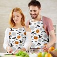 thumbnail image 3 of Halloween Witch Hats Pumpkins and Spider Webs Apron-Garden Aprons for Women with Pockets-Cotton Linen Waterproof Kitchen Cooking Gardening Aprons Adjustable for Kitchen,Cooking,BBQ and Salon 32"x27", 3 of 7