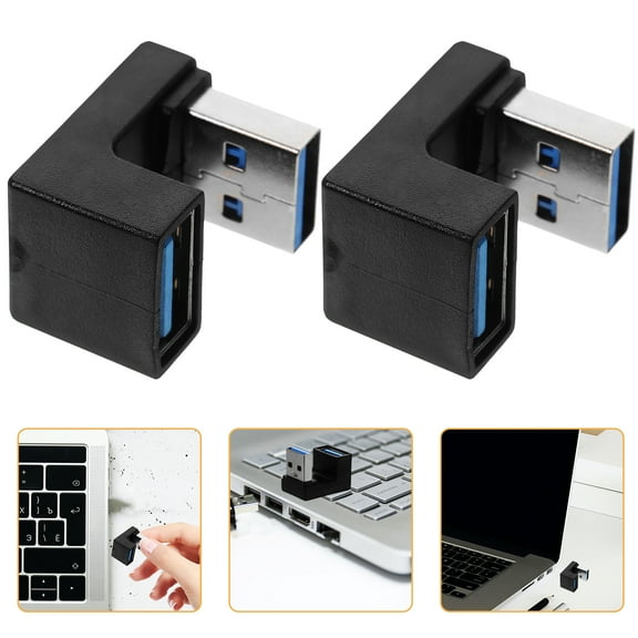 2pcs Usb Right Angle Adapter Angled Usb Connector Angled Plug Adapter Laptop Connector Supply