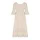 thumbnail image 4 of Puntoco Vestido De Manga Corta Con Cuello En V, Nuevo Estilo De Verano Para Mujer, Elegante Vestido De Vacaciones De Color Sólido Con Cuello En V Y Manga Media, Color Beige Xxxxxl, 4 of 6