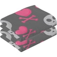 thumbnail image 2 of SKYSONIC Heart Crossbone Hand Towels 2 PCS, Cotton Bath Towel for Drying Face Hands Body ,Absorbent Lightweight Towels for Bathroom Ktichen Travel Gym, 16"x28", 2 of 7