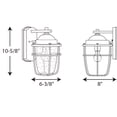 thumbnail image 2 of Progress Lighting Holcombe 1-Light Black Small Wall Lantern with Clear Seeded Glass and Brushed Nickel Interior, 2 of 2