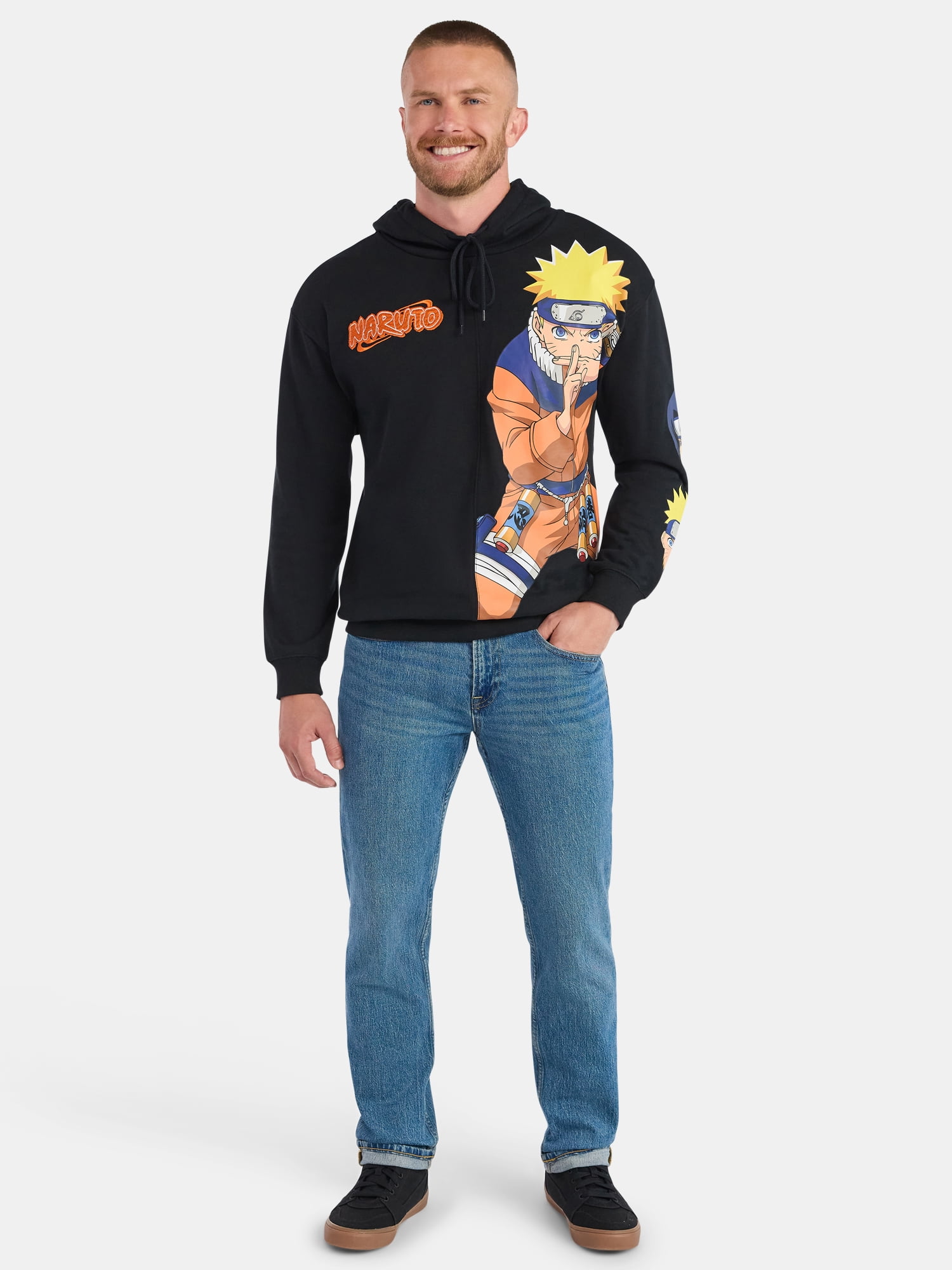 Naruto Men's and Big Men's Front and Back Graphic Hoodie, Sizes S-3XL