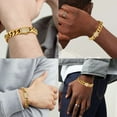 thumbnail image 7 of KRKC&CO 12mm Mens Cuban Link Bracelet, 18k Gold Plated Iced Out 5A Cubic Zirconia Miami Thick Bracelet, Durable and Anti-tarnish Urban Street-wear Hip Hop Jewelry for Boys, 8in, 7 of 7