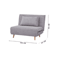 thumbnail image 3 of Sofácama Futón Plegable Reclinable Colchonado Individual Eke Color Gris, 3 of 8
