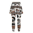 thumbnail image 5 of FUIALDOLG Southwestern Skirted Leggings Plus Size,Southwest Tribal Aztec Brown Cow Yoga Leggings Womens Athletic Skirt with Leggings Tennis Skirts Active Golf Skort,Size XS, 5 of 7