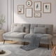 thumbnail image 1 of Convertible Futon Sofa Bed, 68" Fabric Futon Sofa with Adjustable Backrest for Living Room Furniture (Grey) My Lux Decor Round, 1 of 6