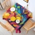 thumbnail image 2 of Colorful Abstract Pattern Square Tablecloth,Waterproof Square Table Cover,Wipeable Spillproof Washable Table Cover for Home Kitchen Party Decor 52"x52"(132x132cm), 2 of 6