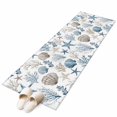 thumbnail image 2 of Blue Brown Coastal Washable Runner Rugs 2'x6', Beach Coral Starfish Shell Nautical Low Pile Throw Entryway Rug Non-Slip Sturdy Edge Binding Carpet for Indoor Bedside Entrance Bedside, 2 of 9