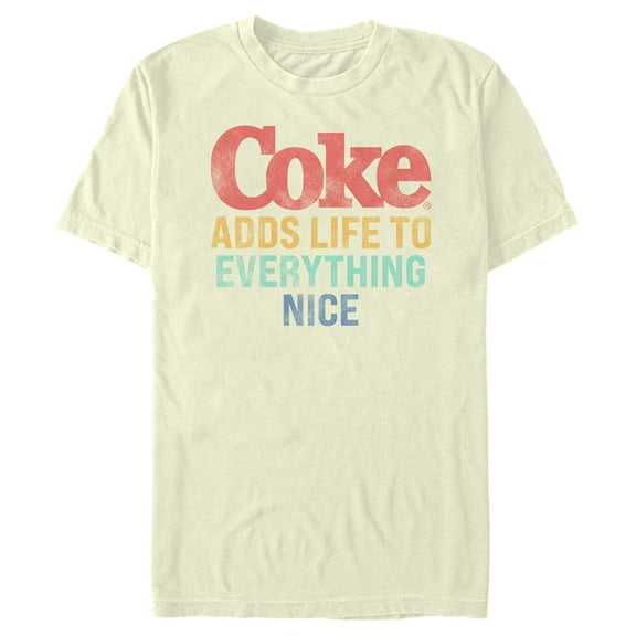 Men's Coca Cola Unity Adds Life to Everything Nice Logo  Graphic Tee Beige X Large