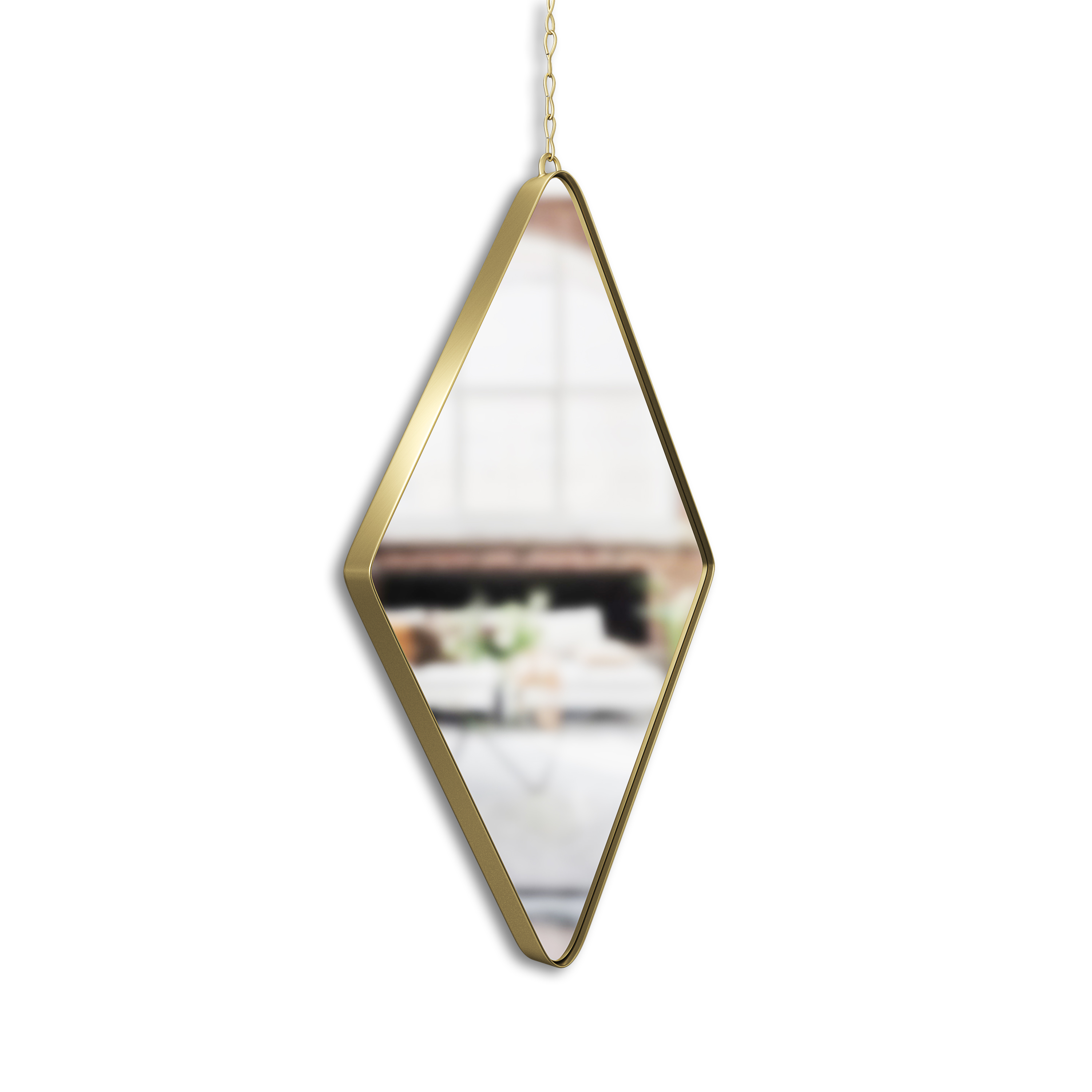 Umbra Dima Diamond Hanging Wall Mirrors 11.25 x 7" Set of 3 Brass - image 3 of 13