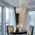 thumbnail image 4 of LUVODI 15.57'' Φ Luxury Crystal Pendant Lamp Villa Living Room Rain Drop Bar Ceiling Light for Dining Rooms Bedroom, 4 of 17