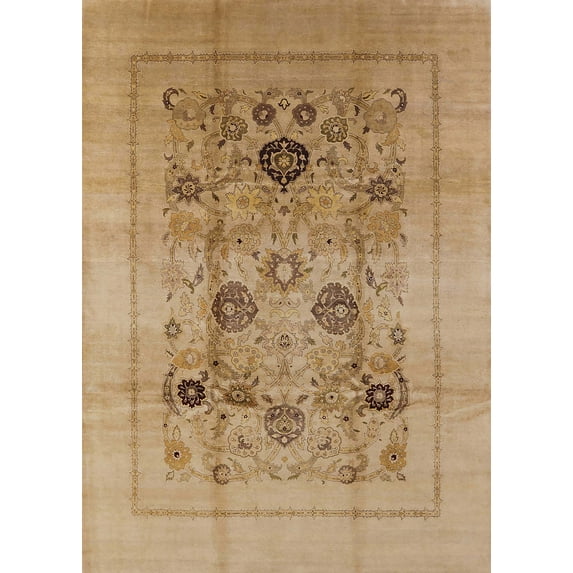 Ahgly Company Indoor Rectangle Mid-Century Modern Brown Sand Brown Oriental Area Rugs, 2' x 3'