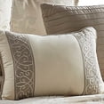 thumbnail image 3 of Benjara 10 Piece King Polyester Comforter Set with Damask Print- Cream and Gold, 3 of 7