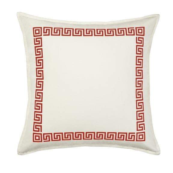 Greendale Home Fashions 20" x 20" Red Greek Key Cotton Canvas Decorative Pillow