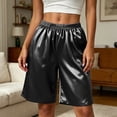 thumbnail image 5 of AKOEE Plus Size Lounge Shorts for Women Elastic Waist Soft Satin Cooling Lightweight Home Summer Pjs Shorts (L, Black), 5 of 7