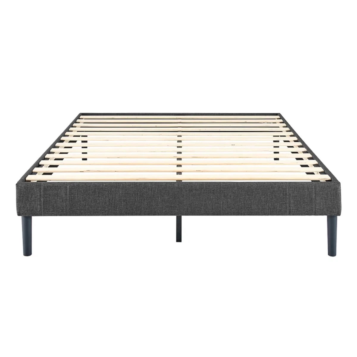 AENKYO Upholstered Platform Bed Frame with Wooden Slat Support, Twin