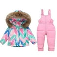 thumbnail image 2 of ATOGUTA Girls Snow Suit 2-Piece Ski Jacket and Snowbib Snowsuit Set Windproof Waterproof Winter Outerwear Size 1T-6, Multicolor, 2 of 6