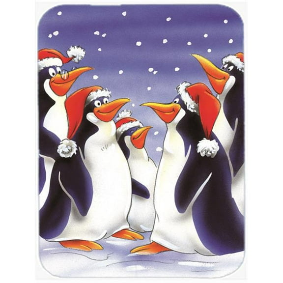 Holiday Penguins Glass Large Cutting Board