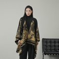 thumbnail image 2 of KuKuzhu Thick Shawl Poncho Open Front Cardigan Ruana Cape Knit Scarves Blanket Oversized Sweaters Winter Cloak, 2 of 7