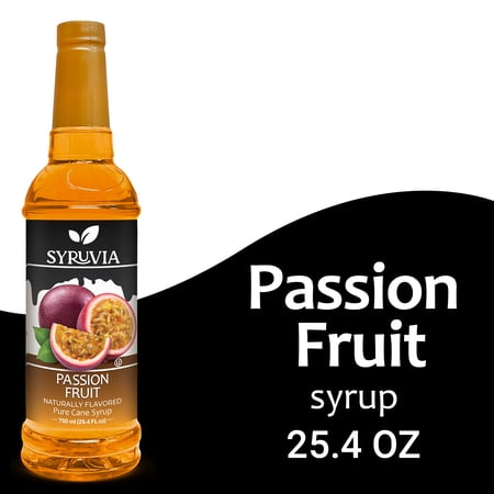 Syruvia Passion Fruit Flavored Syrup for Drinks, Cocktails, Lemonades, Iced Teas and Desserts – 25.4 fl oz
