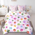 thumbnail image 1 of Erosebridal Colorful Pet Paw Bedding Full Comforter Set, Cartoon Animal Down Comforter, Cat Dog Decor, 7 Pieces, 1 of 1