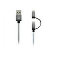 thumbnail image 2 of Iogear DuoLinq 2-in-1 Charge & Sync Cable - Space Gray - Lightning/USB, 2 of 4