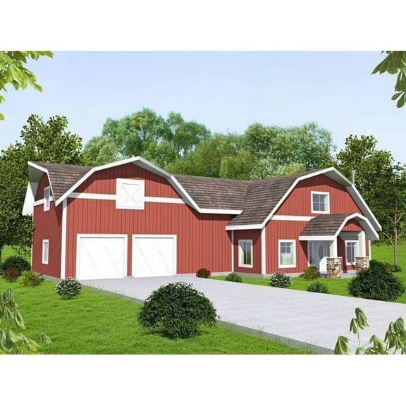 001-2265: Barn/outbuilding Farmhouse 4 Bed, 3 Bath Luxury Home Plan, 2875 Sq Ft: Full Blueprints with License to Build by Home Plan Marketplace - Lesuto