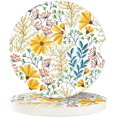 thumbnail image 1 of SPEKSEE Colorful Flowers Print Ceramic Car Interior Coasters 2 Pack, Anti Slip 2.56 Inch Absorbent Cup Mat Interior Accessories Fit for Most Cars, 1 of 7