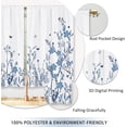 thumbnail image 4 of Watercolor Blue Flower Kitchen Curtains Floral Plant Small Short Cafe Window Curtains Botanical Leaves Rod Pocket Bathroom Window Drapes Treatment Tier Curtains 2 Panels (27.5x36 Inch), 4 of 6