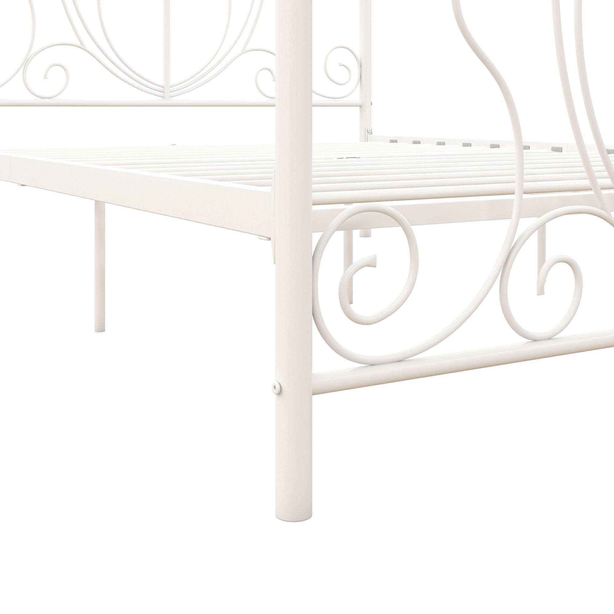 Dhp Ivorie Metal Bed Full Size Frame Adjustable Base Height White
