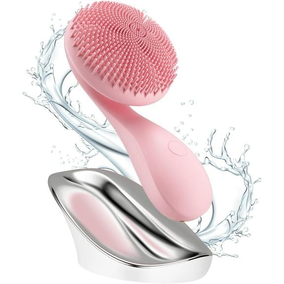 2 in 1 Facial Cleansing Brush, Rotating Magnetic Beads & Massage Cleaning Electric Face Scrubber, Waterproof and Rechargeable Exfoliating Face Scrubber Brush