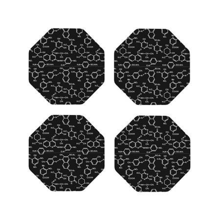 

Tideii Chemistry Formulas 1 for Leather Coasters 4 Pieces Anti-fouling and Anti-scalding Decorative Coasters Suitable for Restaurants Kitchens Coffee Shops-Octagon