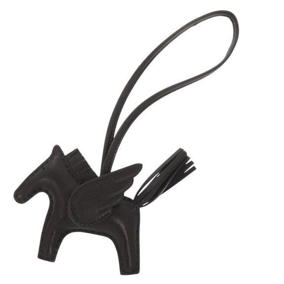Pre-Owned Hermes Rodeo Pegasus PM So Black Agneau Milo B Stamp (2023) Accessory Bag Charm 1032...