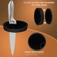 thumbnail image 6 of Knife Block without Knives Universal Kitchen Knife Holder Round Compact Empty Knife Storage Stand with Sharpener Rod and Scissor Slot,Off White, 6 of 7
