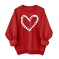 thumbnail image 2 of Qepwscx Womens T Shirts Long Sleeve Red Valentine'S Day Crewneck Sweatshirt Love Heart Printed Womens Blouses Cute Tops Pullover Sweatshirt Graphic Tshirts Holiday Outfits Tee Tops, 2 of 5