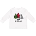 thumbnail image 3 of Inktastic Merry Christmas Plaid Trees Boys or Girls Long Sleeve Toddler T-Shirt, 3 of 5