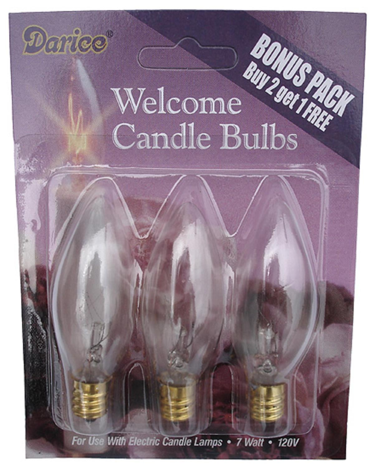 Pack Of 3 Candle Replacement Bulbs For Electric Lamps 620110