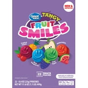 Great Value Fruit Smiles Snacks, Tangy Flavor, 22 Count