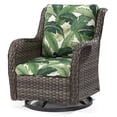 thumbnail image 2 of Meetleisure 1 Pieces Outdoor Patio Furniture Wicker Swivel Chair with Cushions for Backyard,Swaying Palms Green, 2 of 6