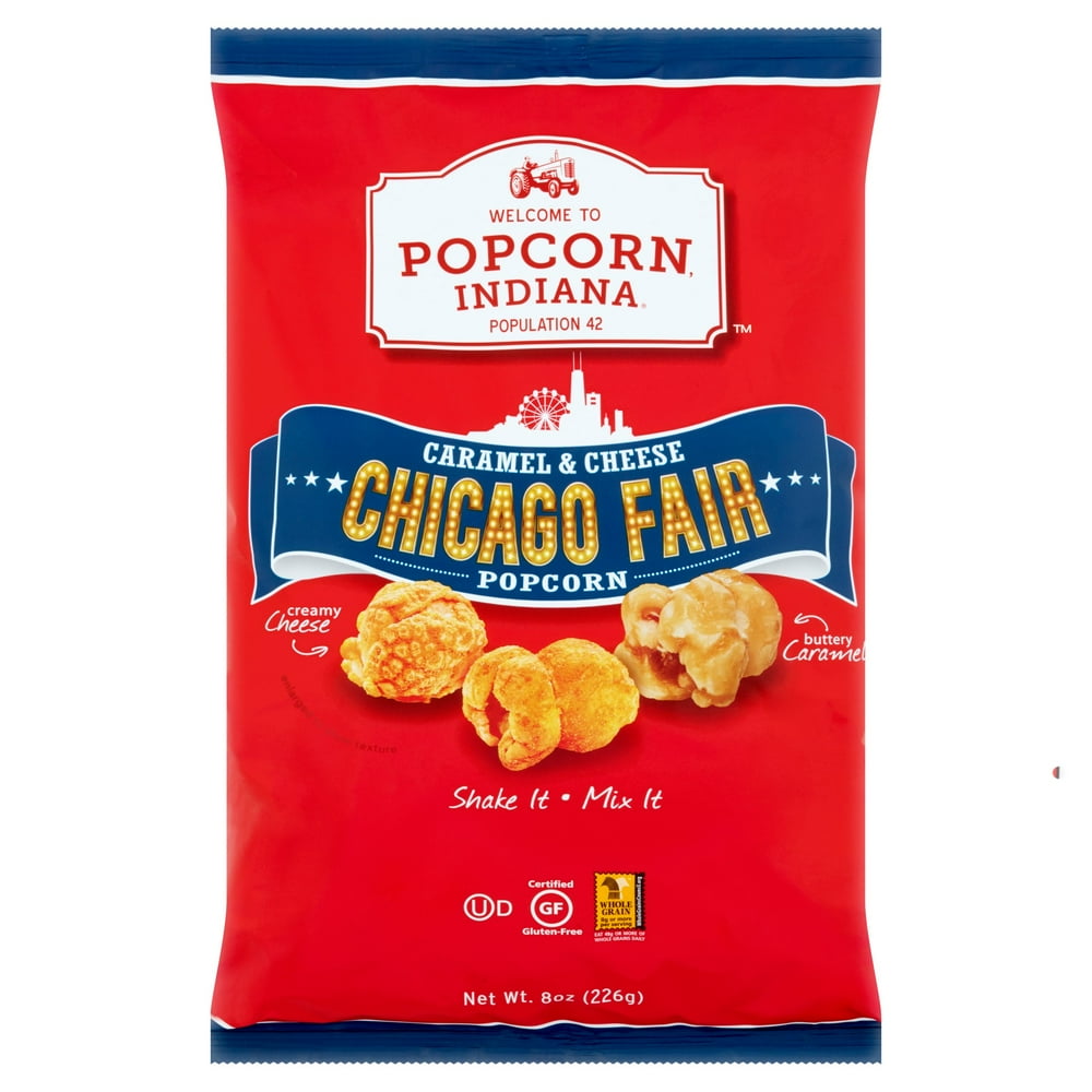 Popcorn Indiana Popcorn Carmel & Cheese,8 Oz (Pack Of 12)