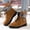 Khaki, variant on Women Winter Snow Boots, Windproof Soft Thermal No Slip Mid-Calf Boots Navy Size 10