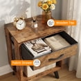 thumbnail image 3 of HIGDBFE Nightstand Set of 2 with Fabric Drawers, Bedside Table with Open Shelf, Side and End Table for Bedroom, Living Room, Brown, 3 of 9