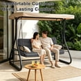 thumbnail image 7 of 63"x40" Outdoor Swing Cushion with Backrest, Memory Foam, Tie Straps, Oxford Fabric Replacement for Porch Bench 2/3 Seater, 7 of 7