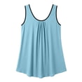 thumbnail image 5 of Qulqfy Sleeveless Womens Tank Tops Flowy Plus Size Scoop Neck Solid Knit Casual Beach Summer Sky Blue Dressy Graphic Shirts 3XL, 5 of 6